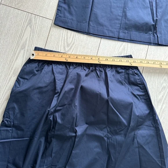 Navy Two-Piece Skirt and Crop Top Set - Picture 8 of 12